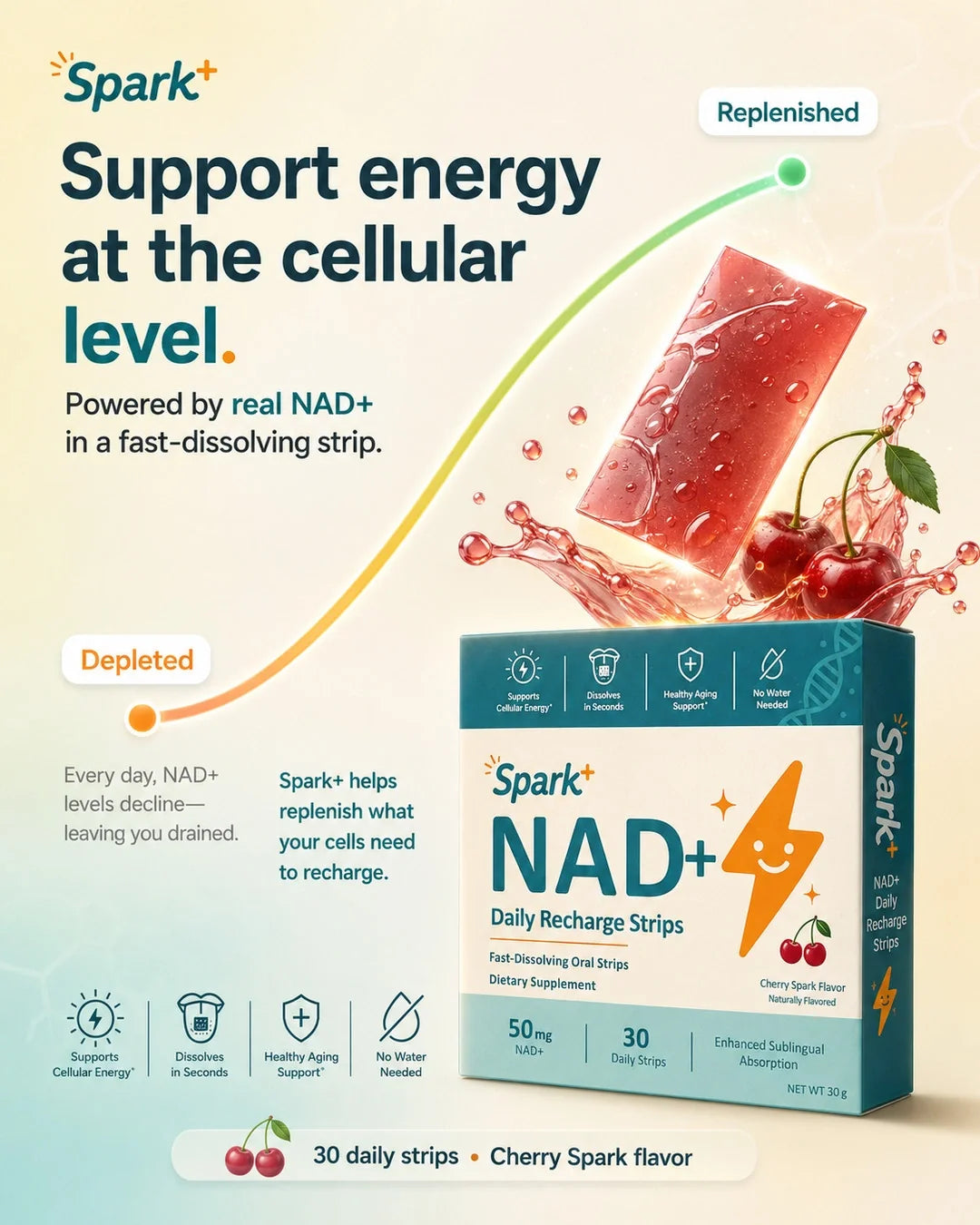 Spark+ NAD+ Daily Recharge Strips